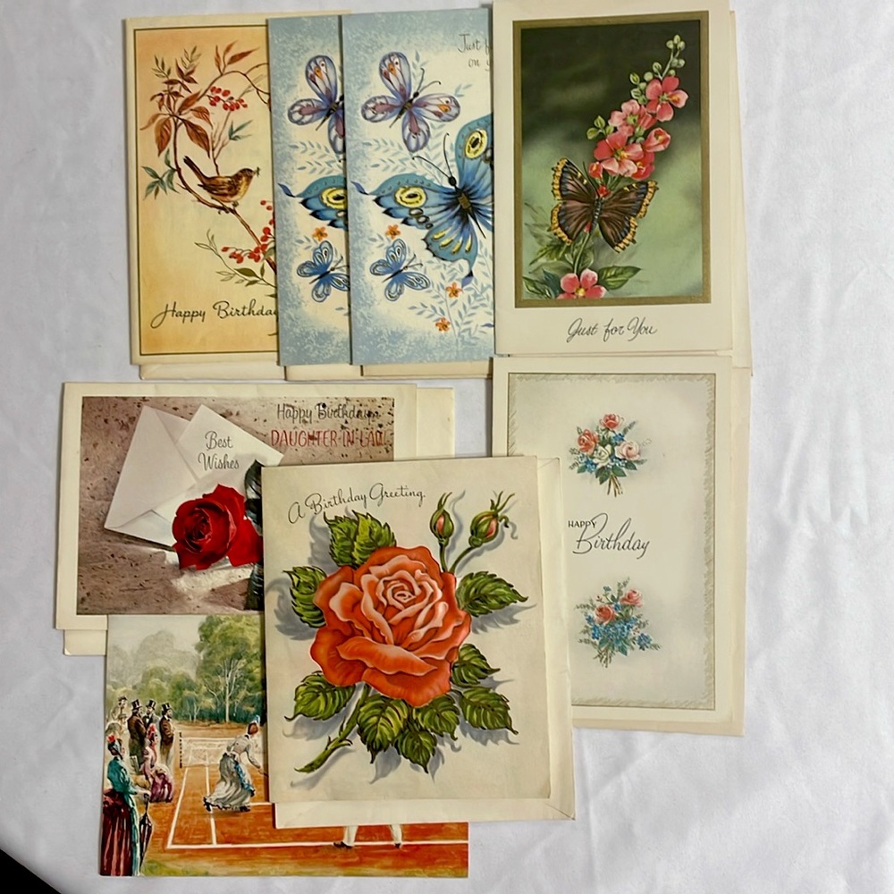 Vintage Birthday Cards Set
